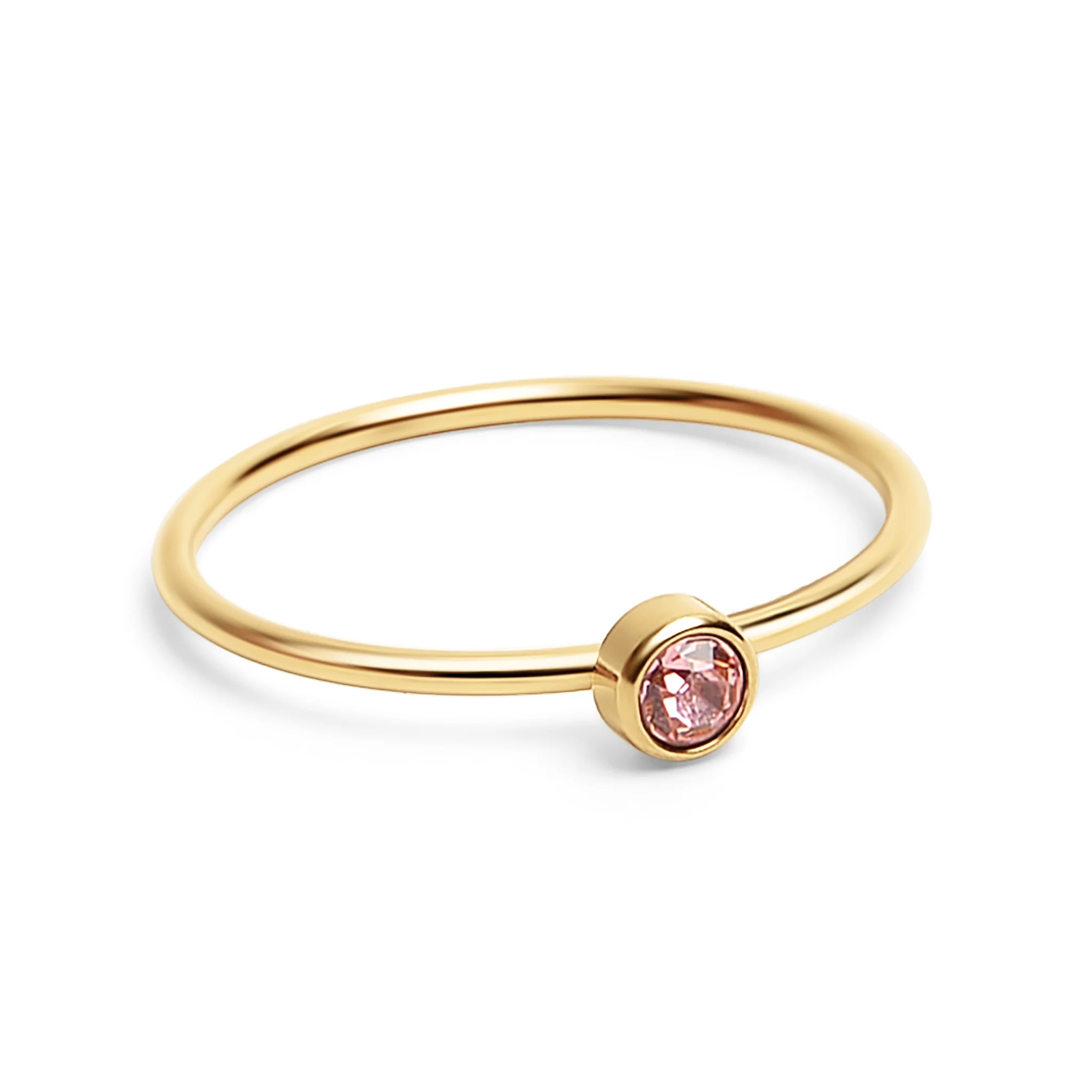 18K Gold PVD Stainless Steel Birthstone Stacking Ring / ZRJ1001 - Image 18
