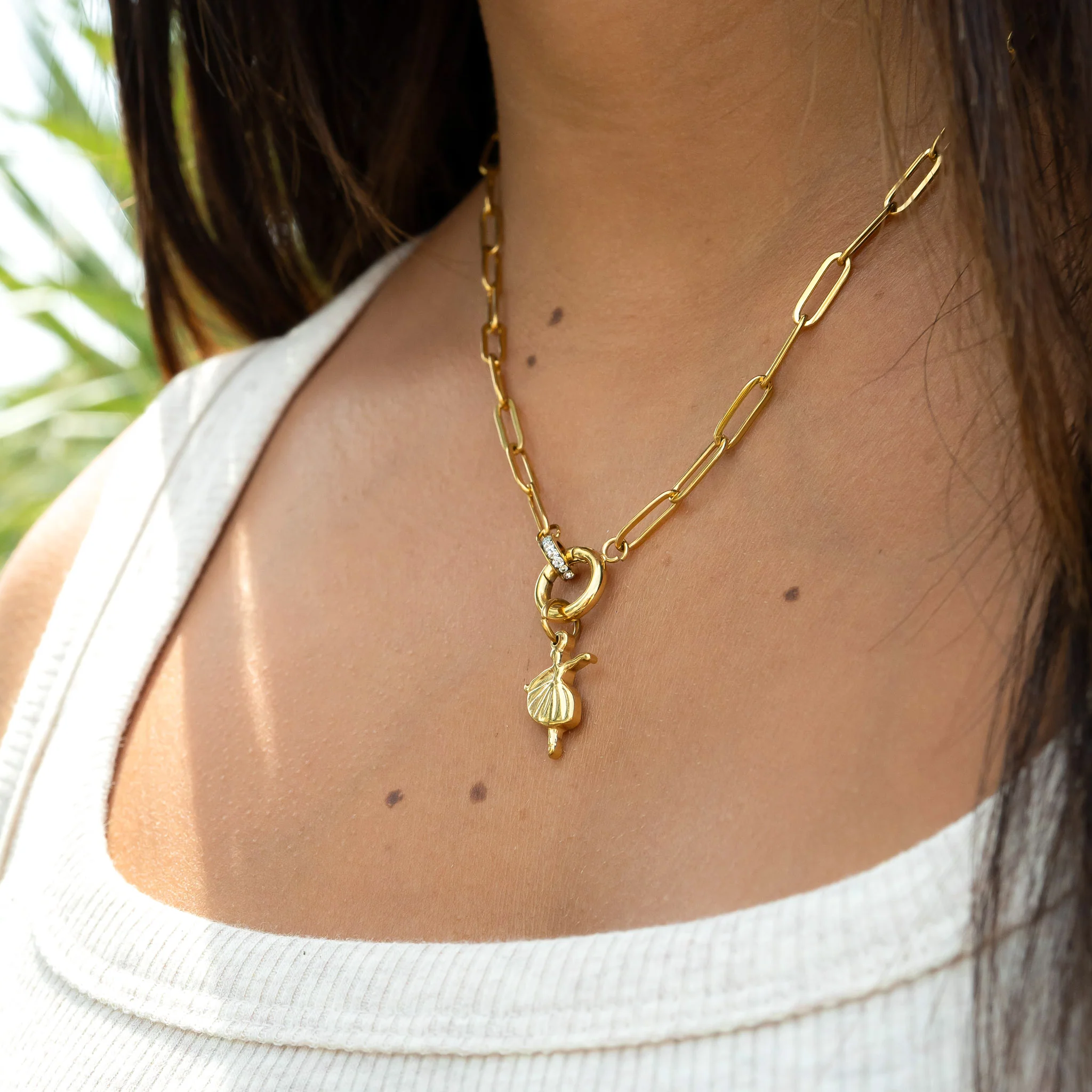 18K Gold PVD Stainless Steel Ballerina Charm / PDL0094 - Image 9
