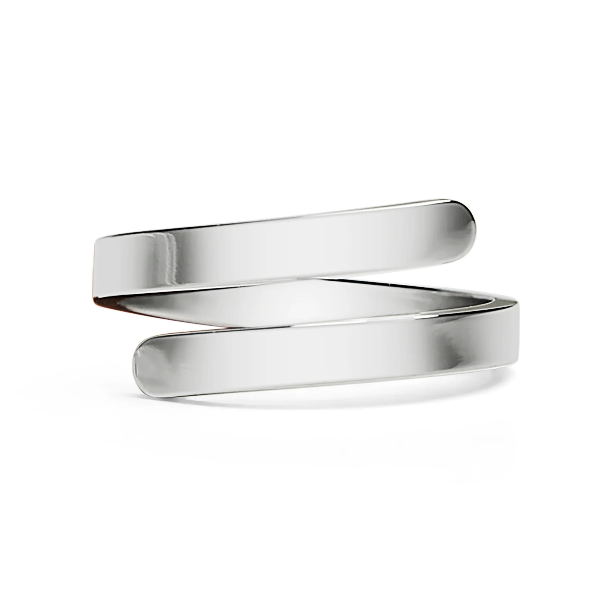 18K Gold PVD Stainless Steel Blank Engravable 2 Name Wrap Ring / ZRJ9016 - Image 3