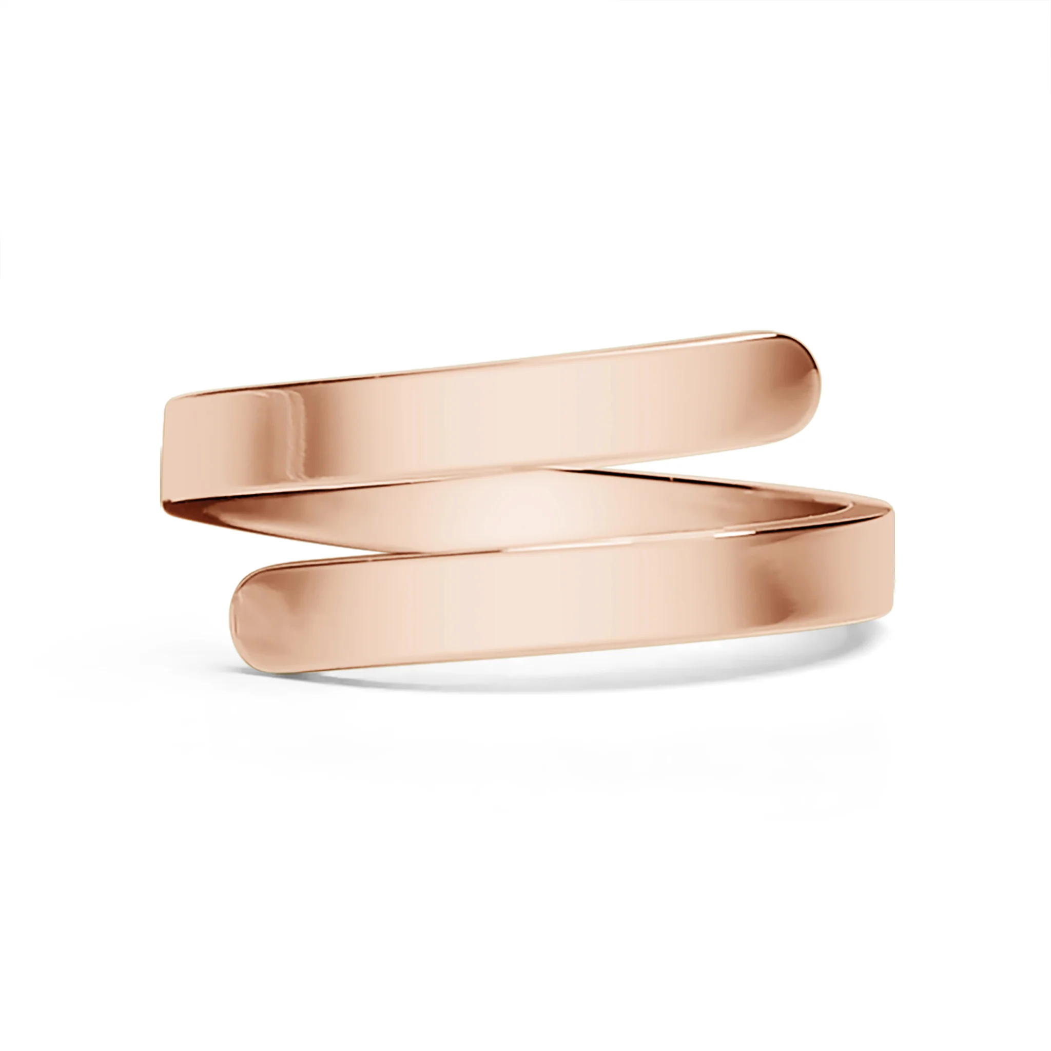 18K Gold PVD Stainless Steel Blank Engravable 2 Name Wrap Ring / ZRJ9016 - Image 4