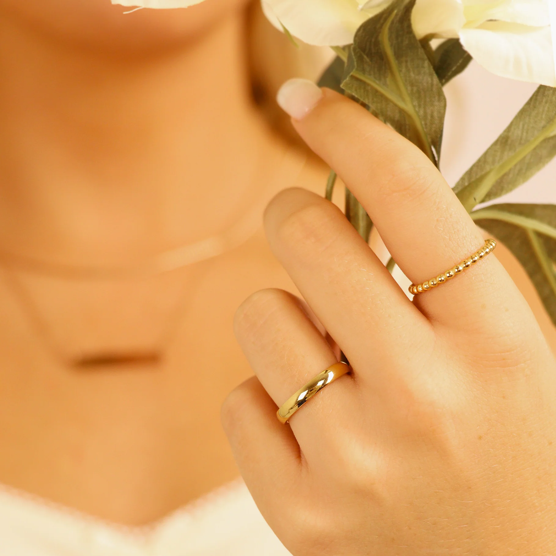 18K Gold PVD Stainless Steel Blank Ring / CFR0264 - Image 5