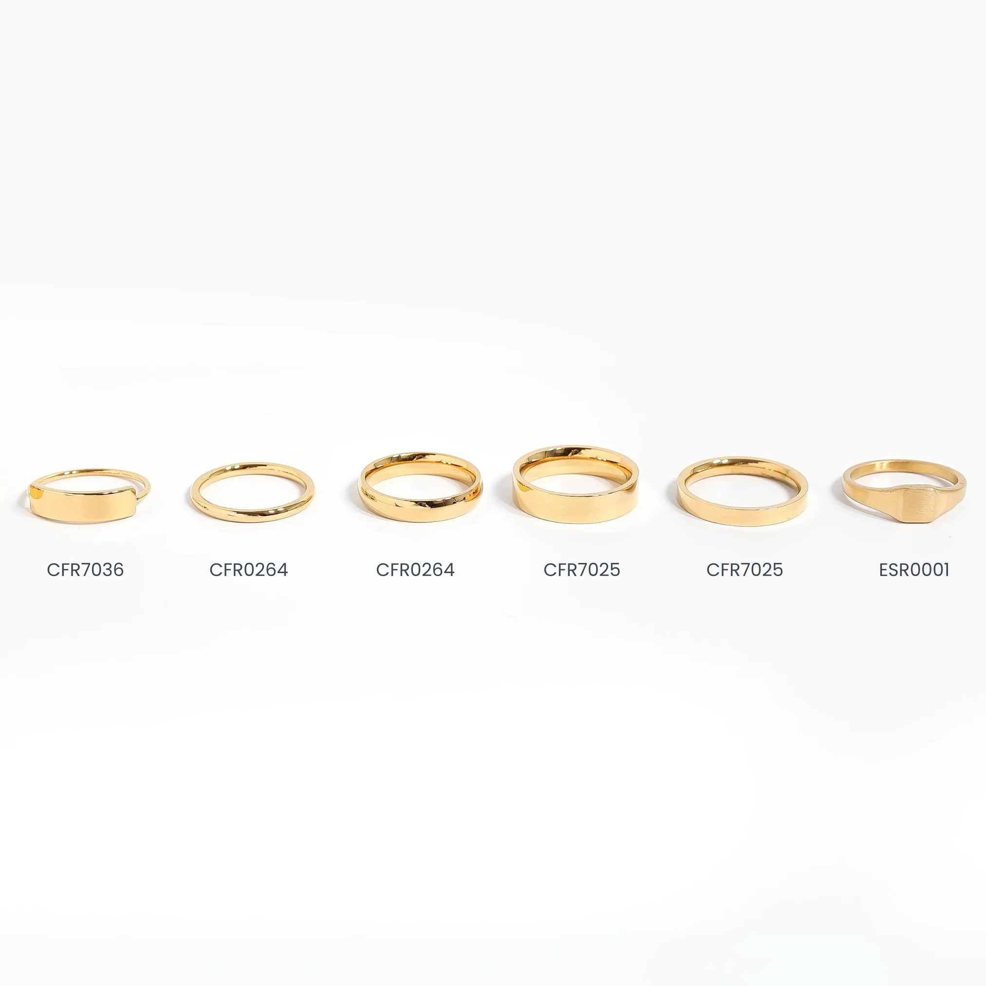 18K Gold PVD Stainless Steel Blank Ring / CFR0264 - Image 8