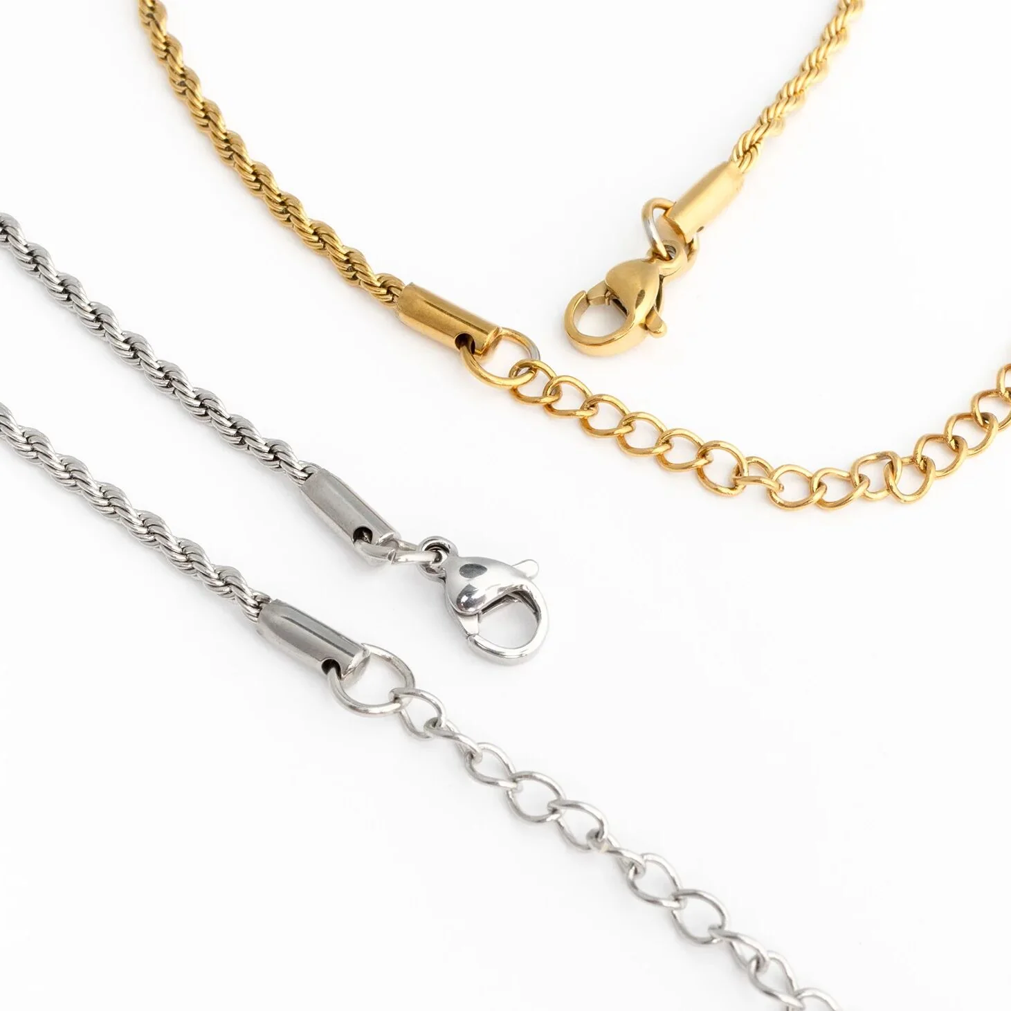 18K Gold PVD Stainless Steel Rope Chain Bracelet/Anklet / BRJ1000 - Image 17