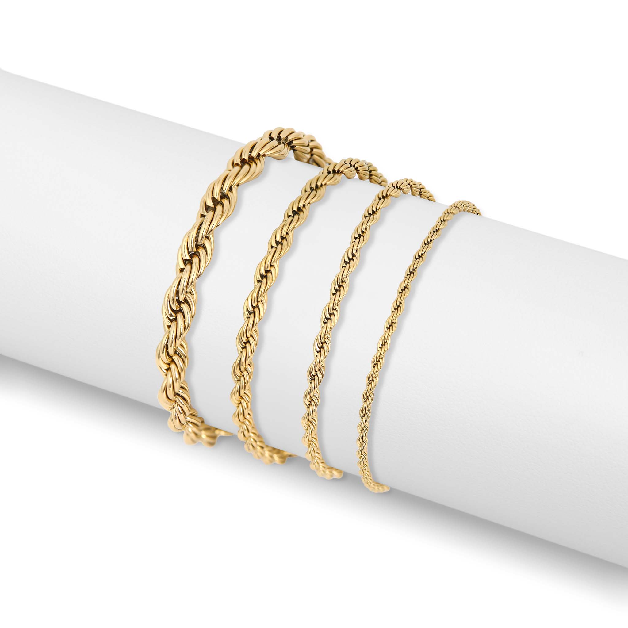 18K Gold PVD Stainless Steel Rope Chain Bracelet/Anklet / BRJ1000 - Image 19