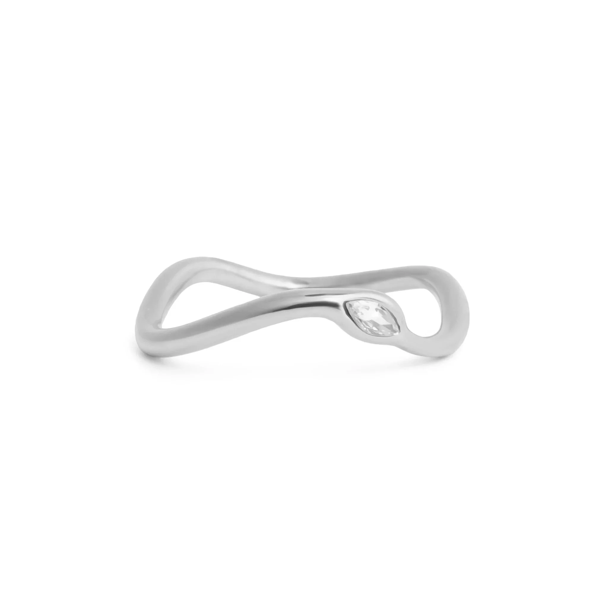18K Gold PVD Stone Abstract Stacking Ring / KSS0030 - Image 4