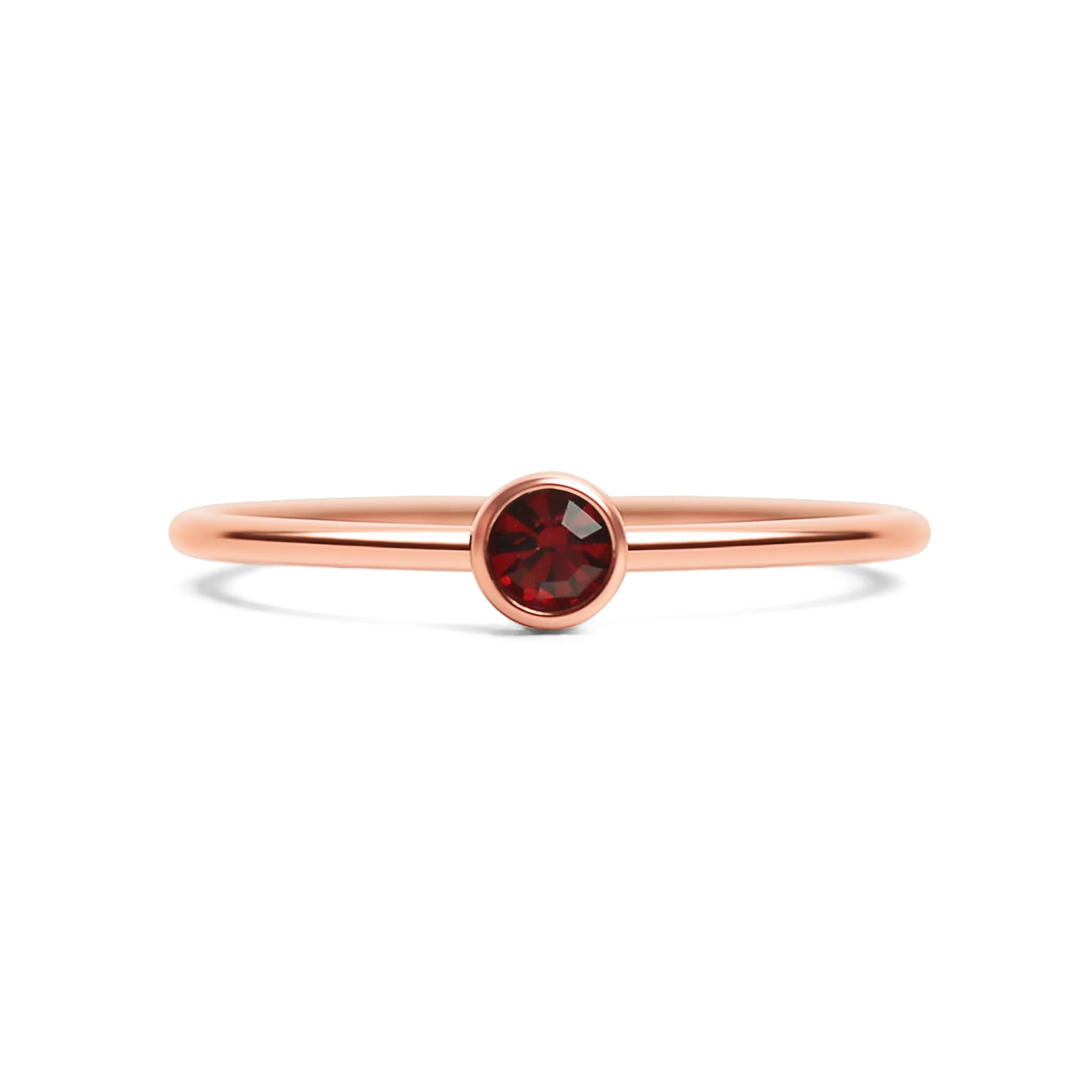18k Rose Gold PVD Coated Stainless Steel Birthstone Stacking Ring / ZRJ1002 - Image 6