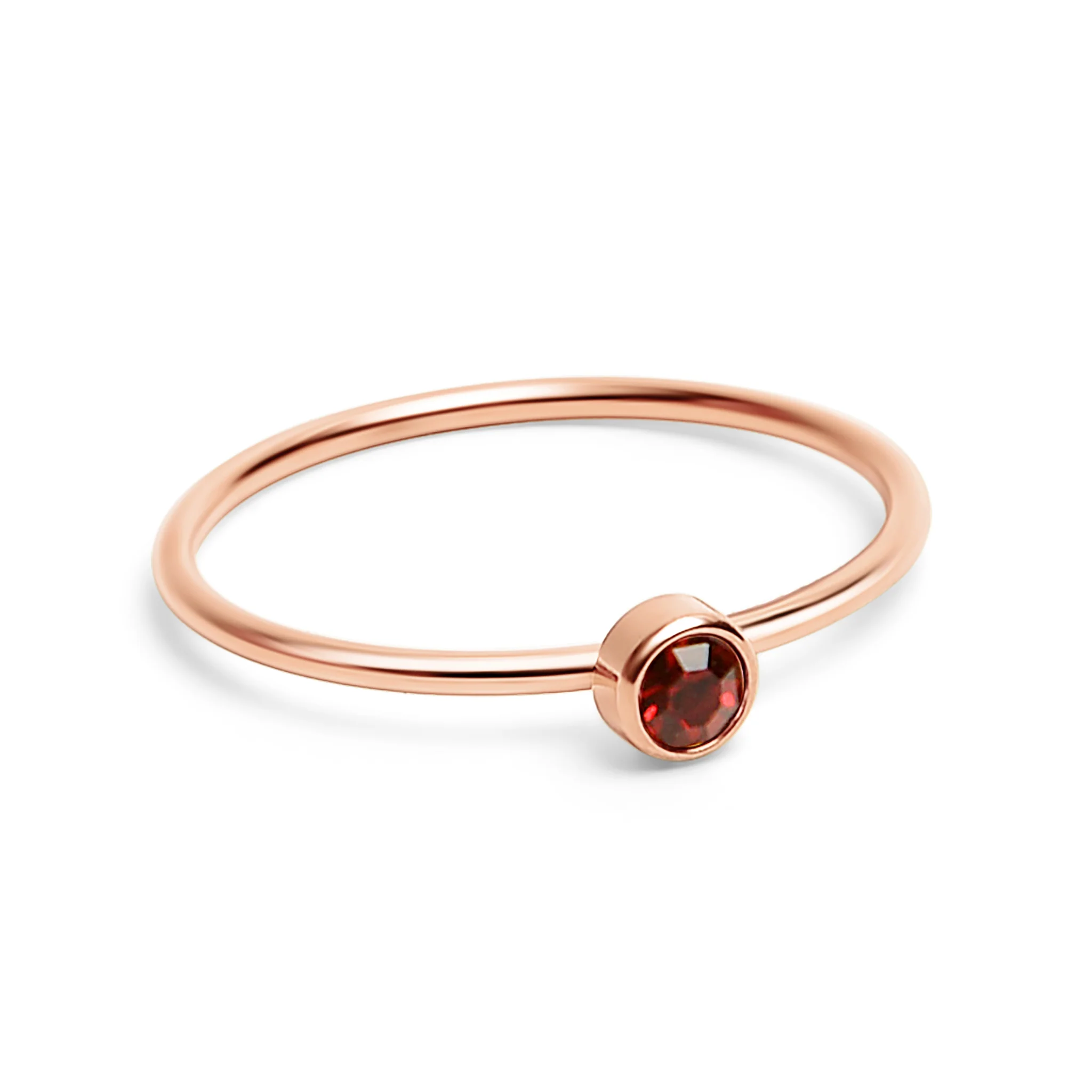 18k Rose Gold PVD Coated Stainless Steel Birthstone Stacking Ring / ZRJ1002 - Image 7
