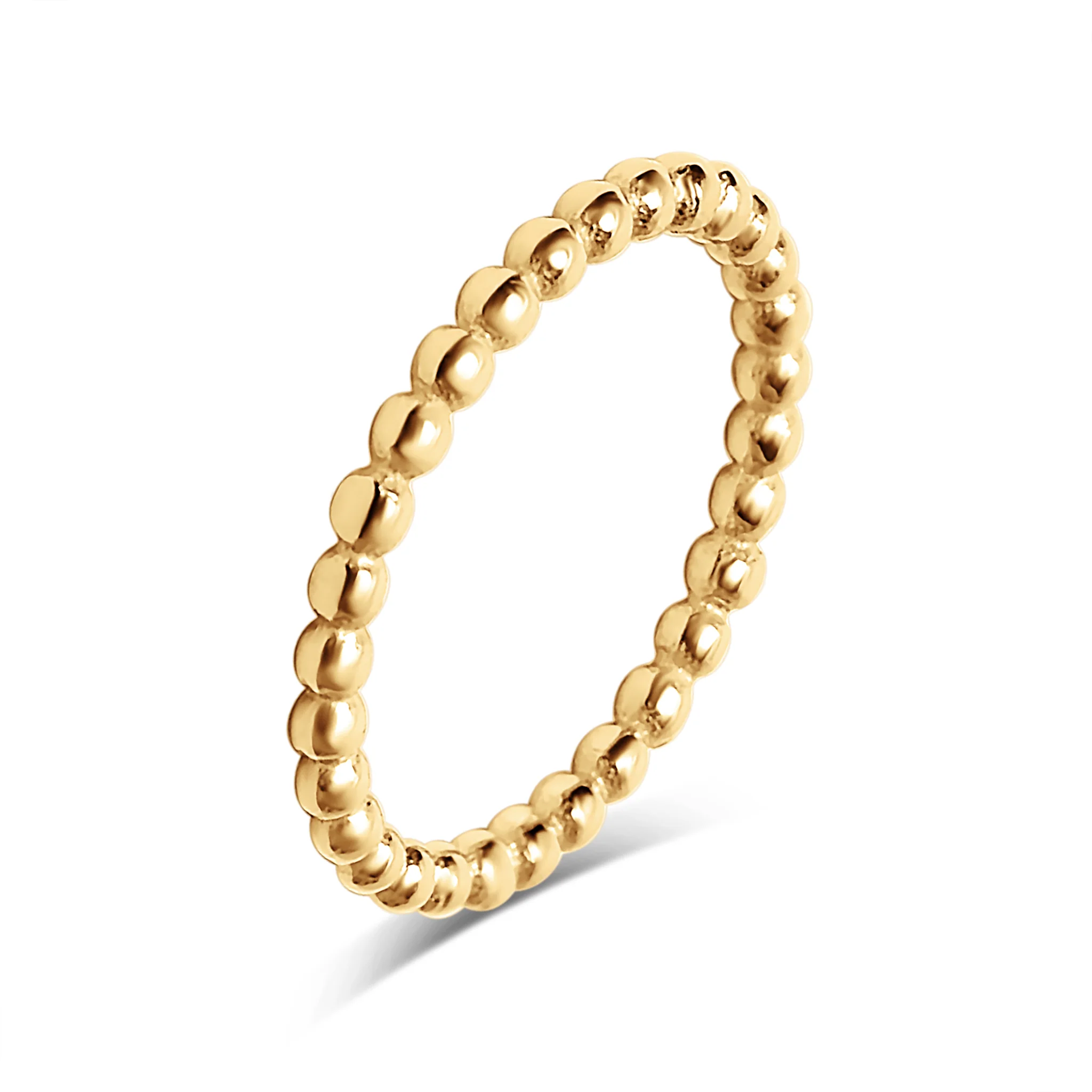 18K Gold PVD Stainless Steel Beaded Stacking Ring / CSR0004 - Image 12