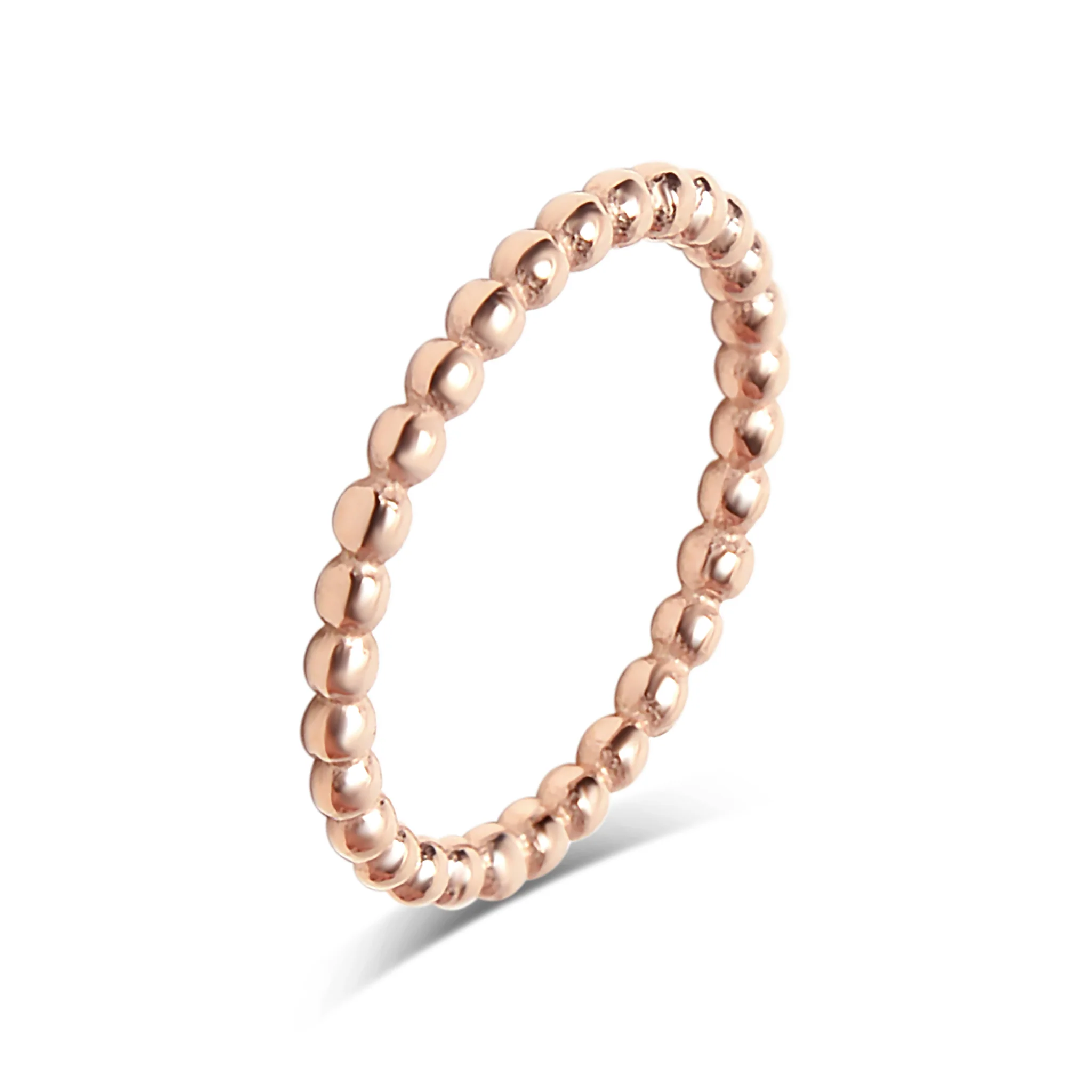 18K Gold PVD Stainless Steel Beaded Stacking Ring / CSR0004 - Image 13