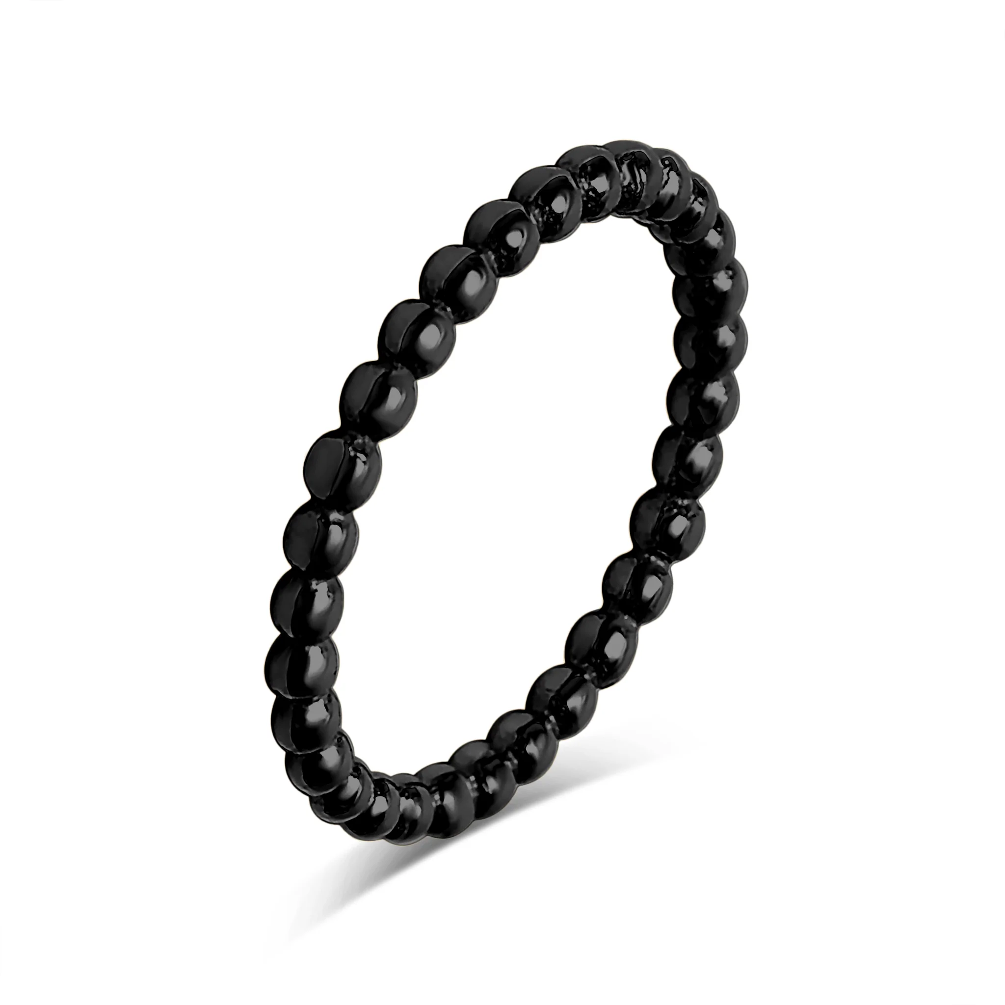 18K Gold PVD Stainless Steel Beaded Stacking Ring / CSR0004 - Image 14
