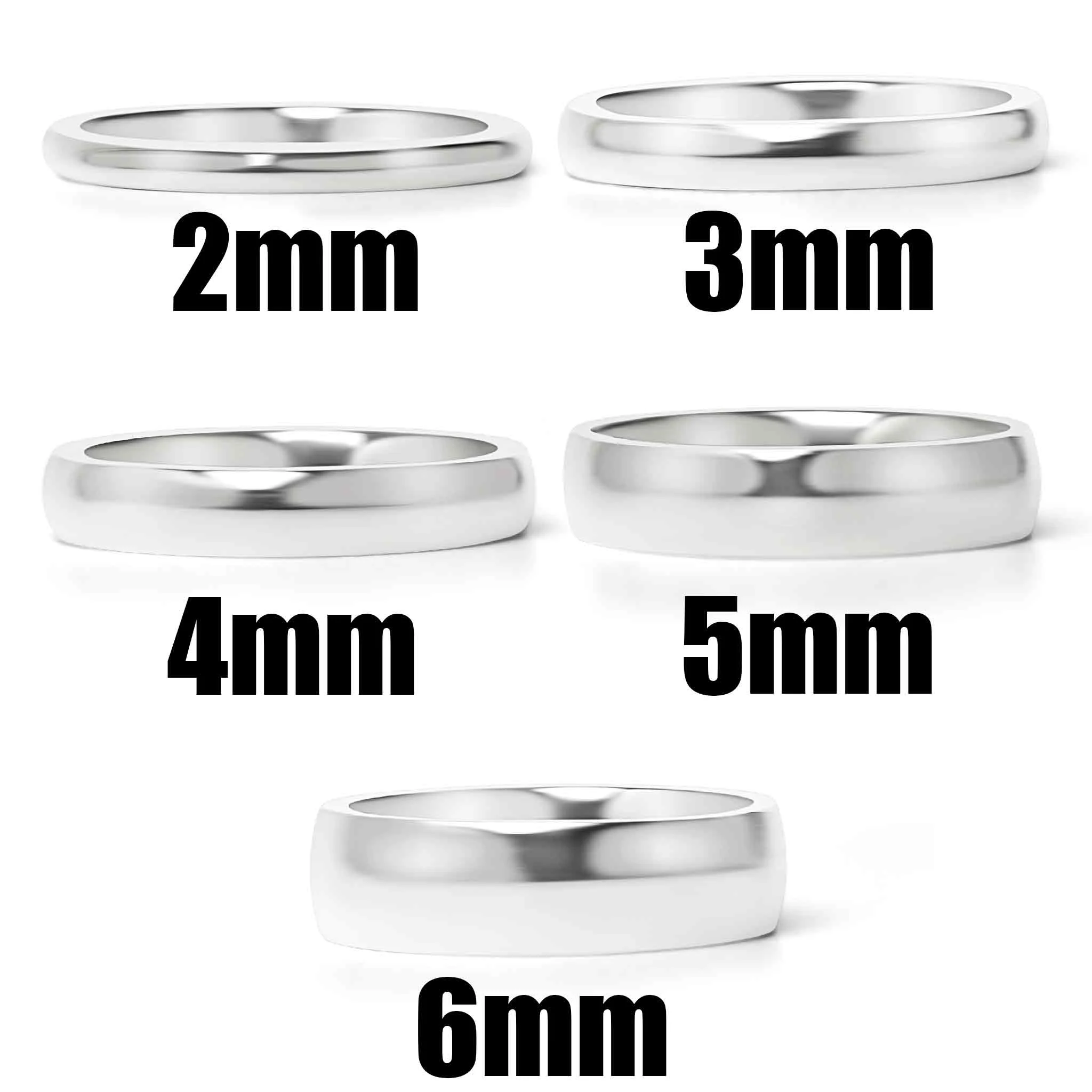 Highly Polished Rounded Stainless Steel Blank Ring 2mm - 6mm / CFR3029 - Image 5