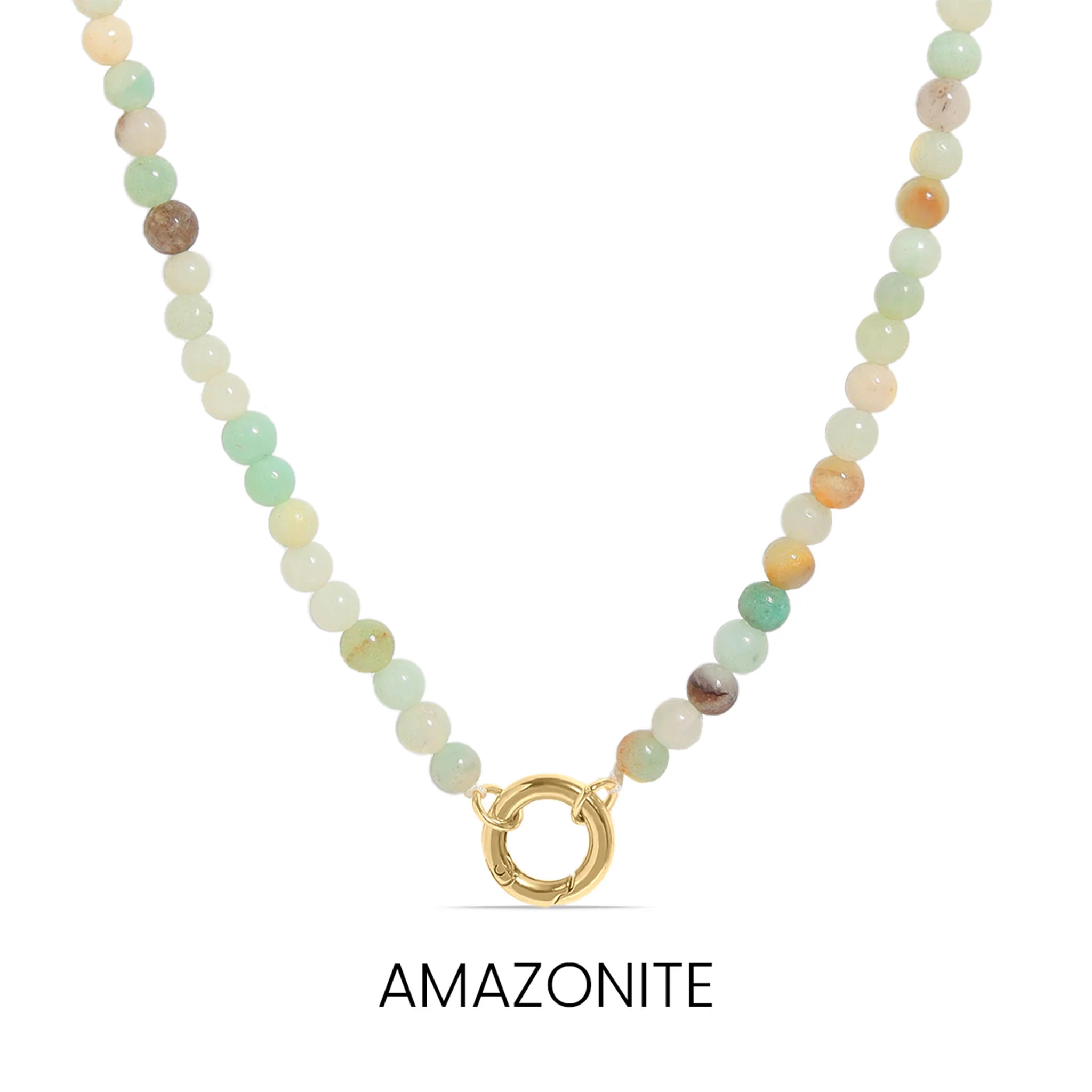 Semi Precious Natural Stone Charm Keeper Necklace / SBB0305 - Image 9