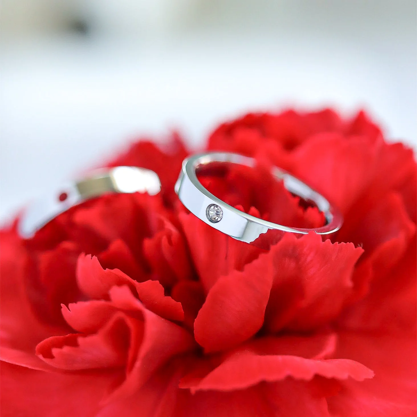 Stainless Steel Birthstone Engravable Stacking Ring / ZRJ1003 - Image 5