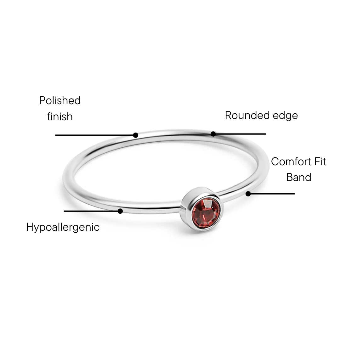 Stainless Steel Birthstone Stacking Ring / ZRJ1000 - Image 10