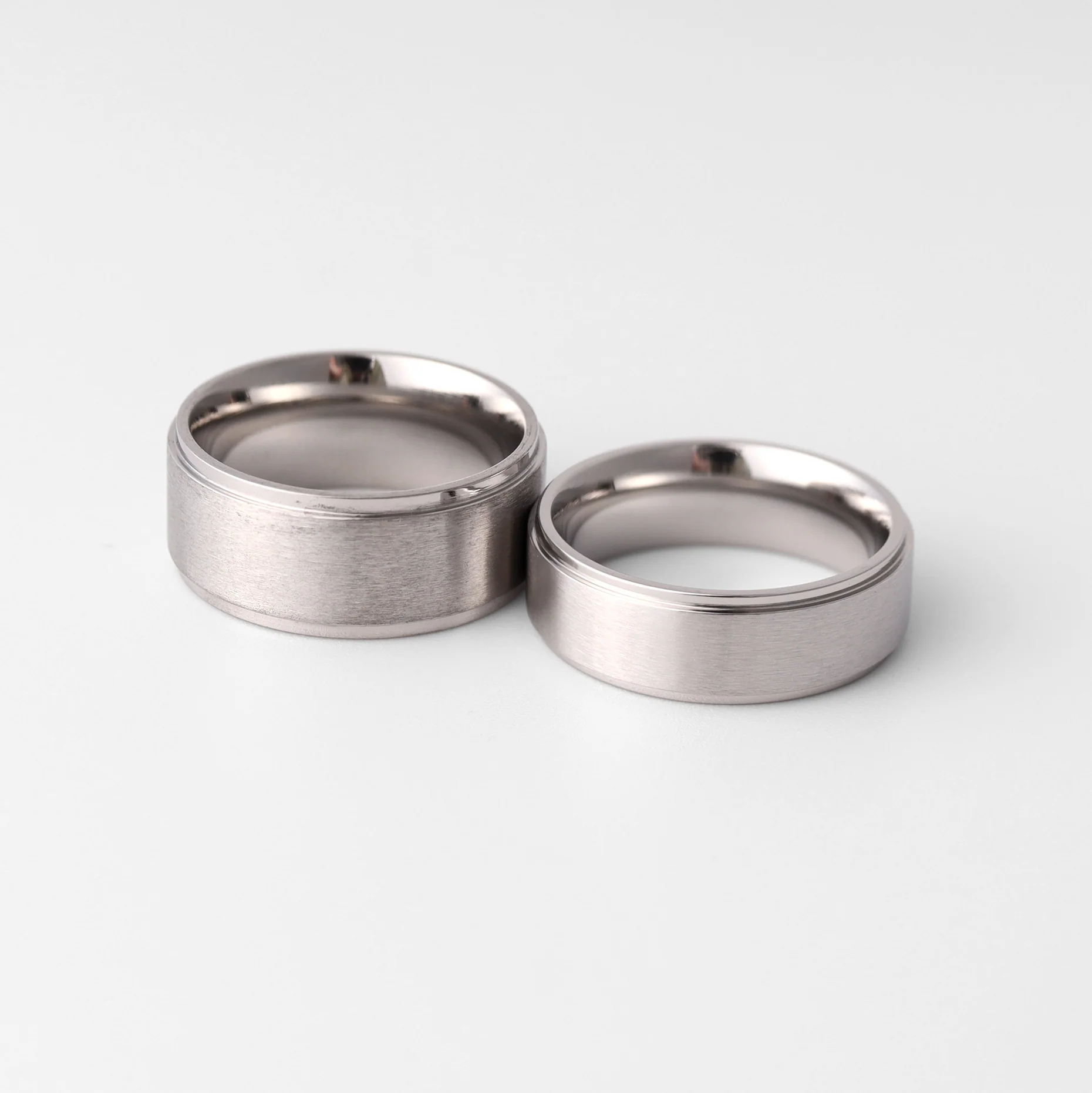 Stainless Steel Blank Ring Brushed Flat Center Polished Edge / CFR0002 - Image 5