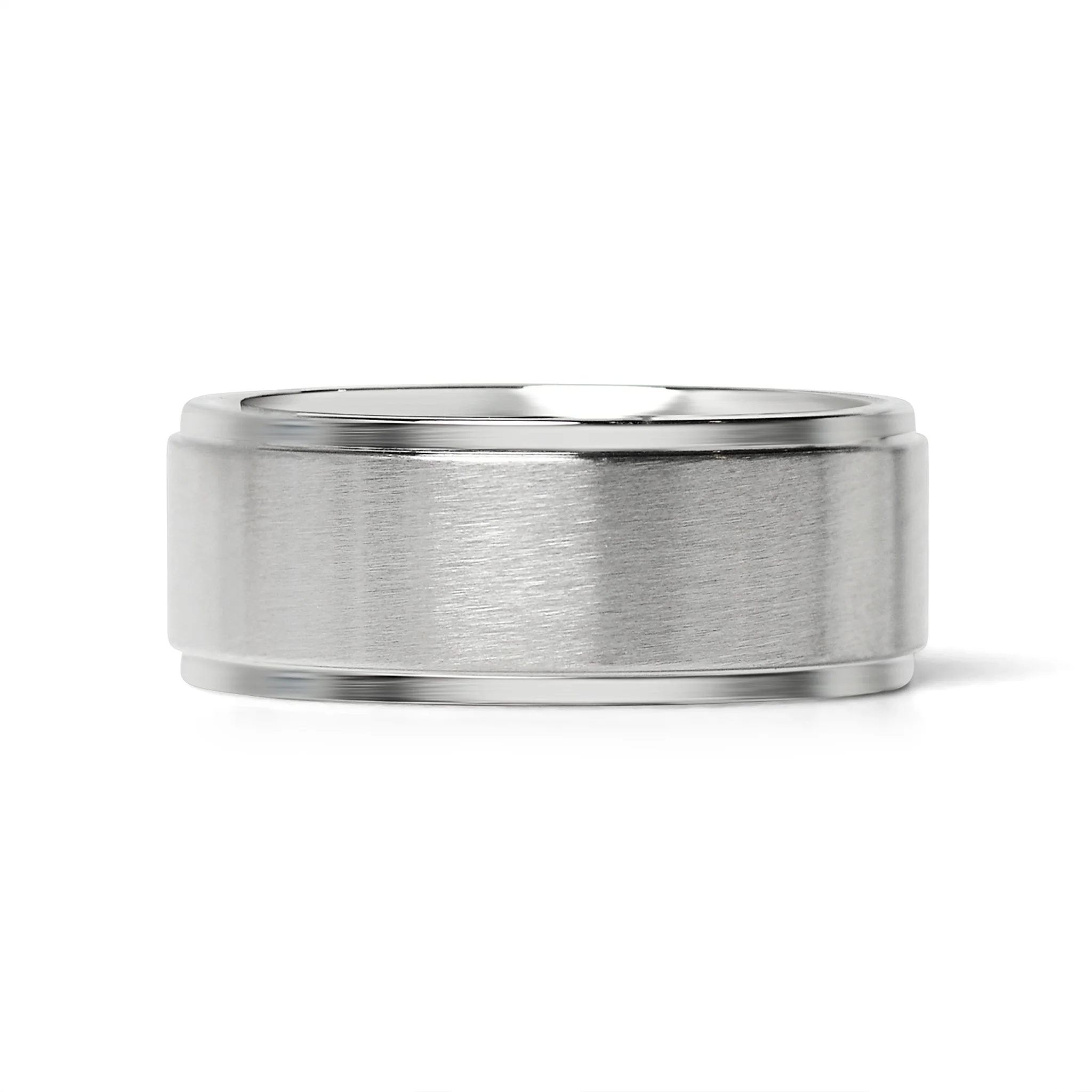 Stainless Steel Blank Ring Brushed Flat Center Polished Edge / CFR0002 - Image 9