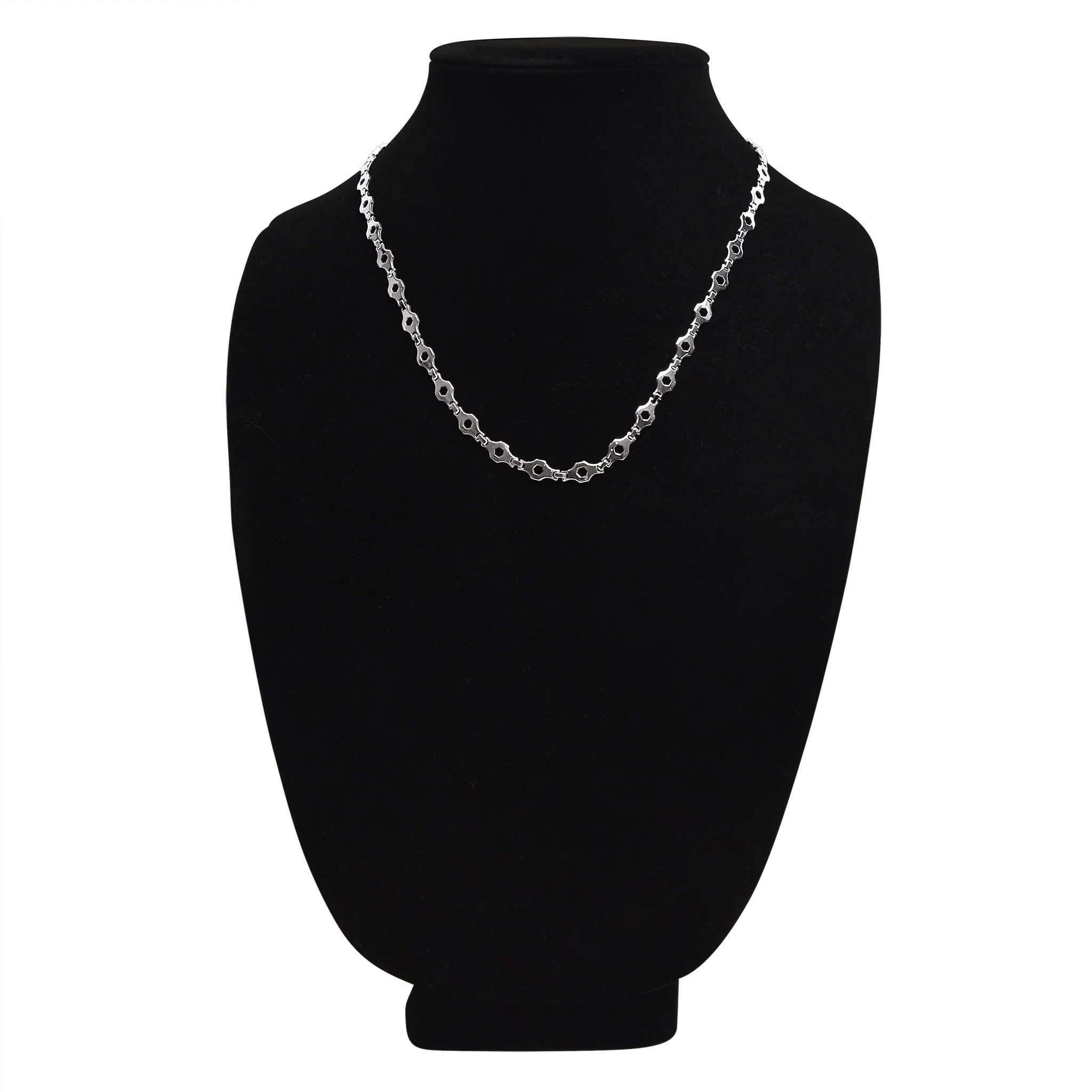 Stainless Steel Hexagon Fancy Chain Necklace / NCC0001 - Image 4