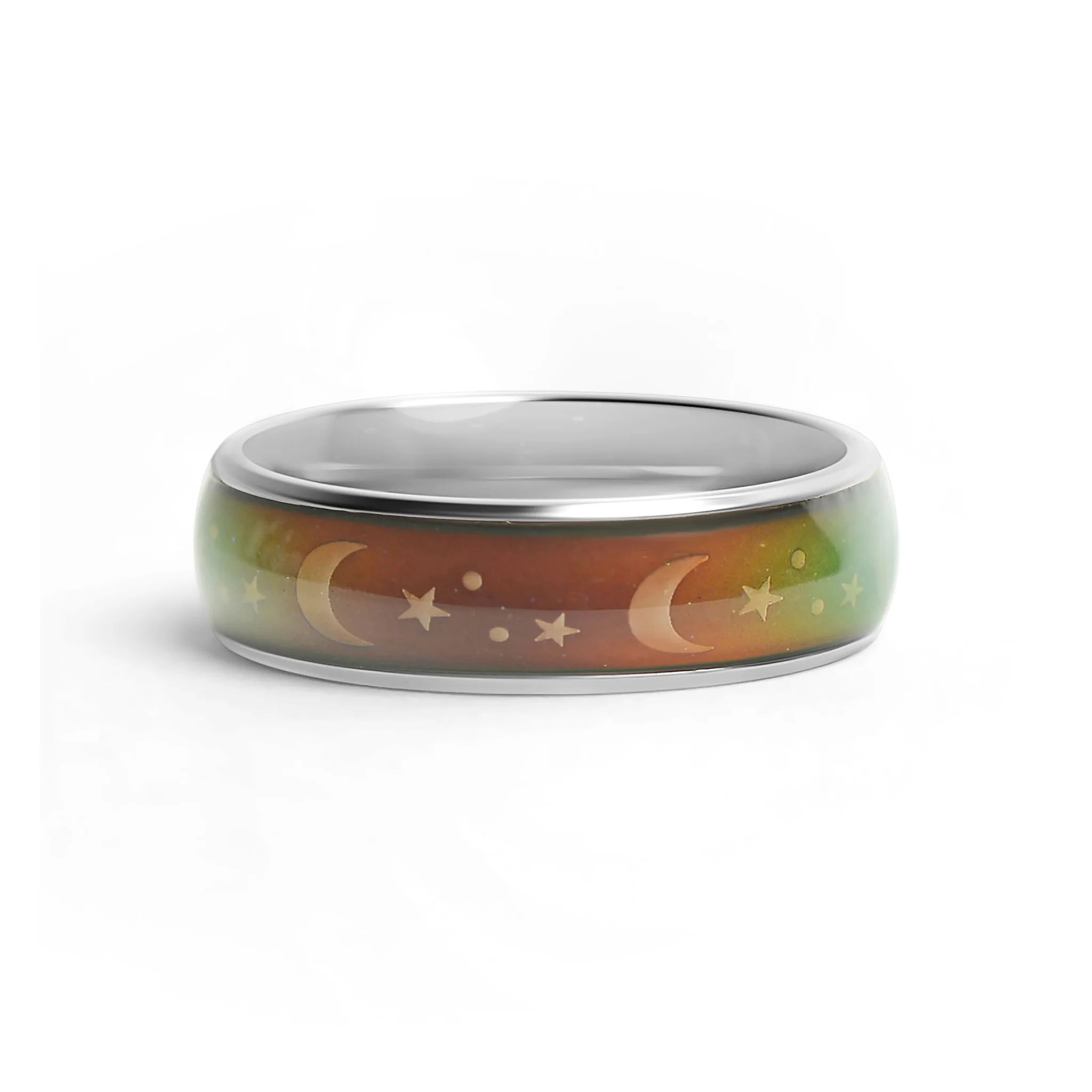 Stainless Steel Mood Band With Stars And Moons Ring / CFR9010 - Image 6