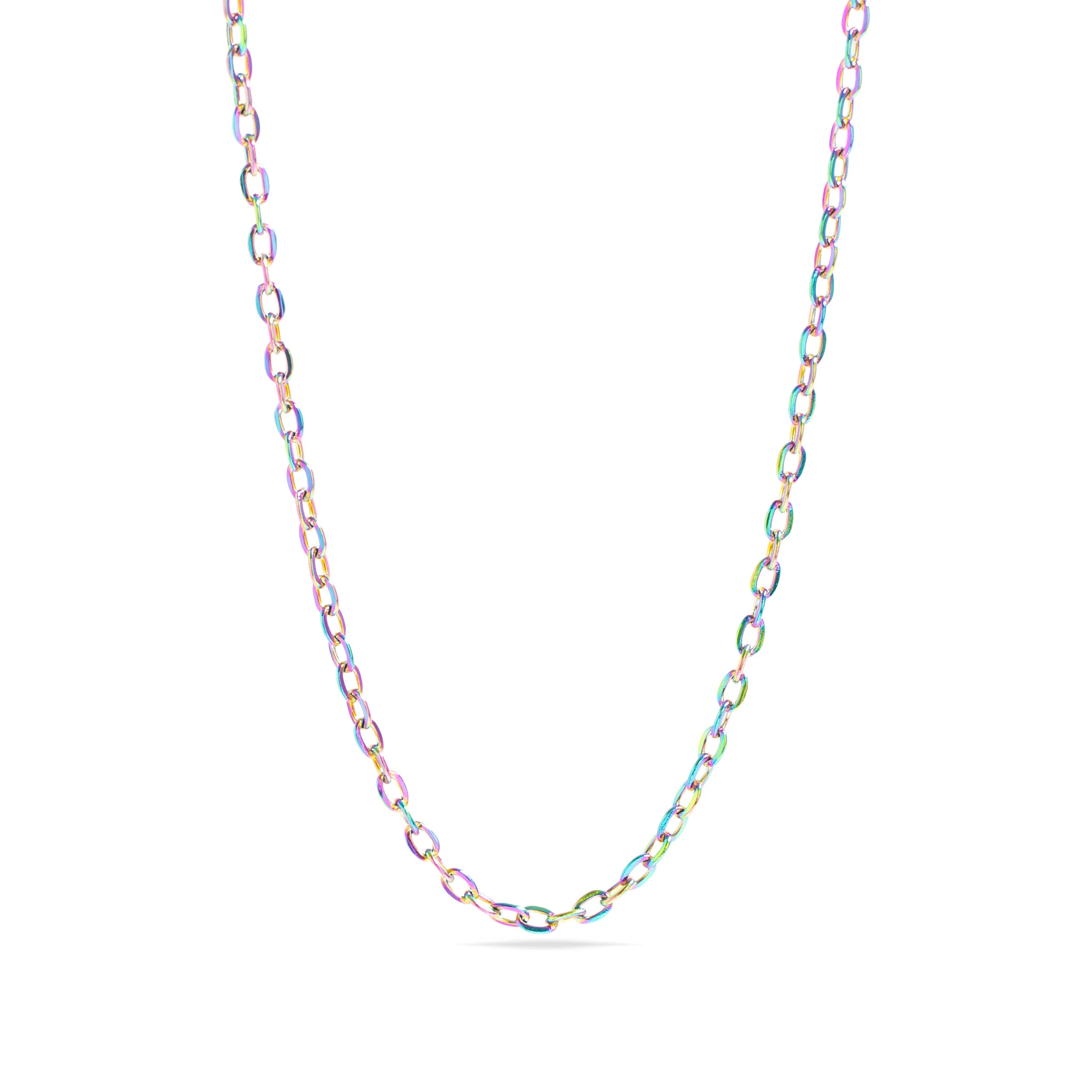 18K Gold PVD Stainless Steel PVD Coated Loop/Cable Chain Necklace / CHN3011 - Image 5