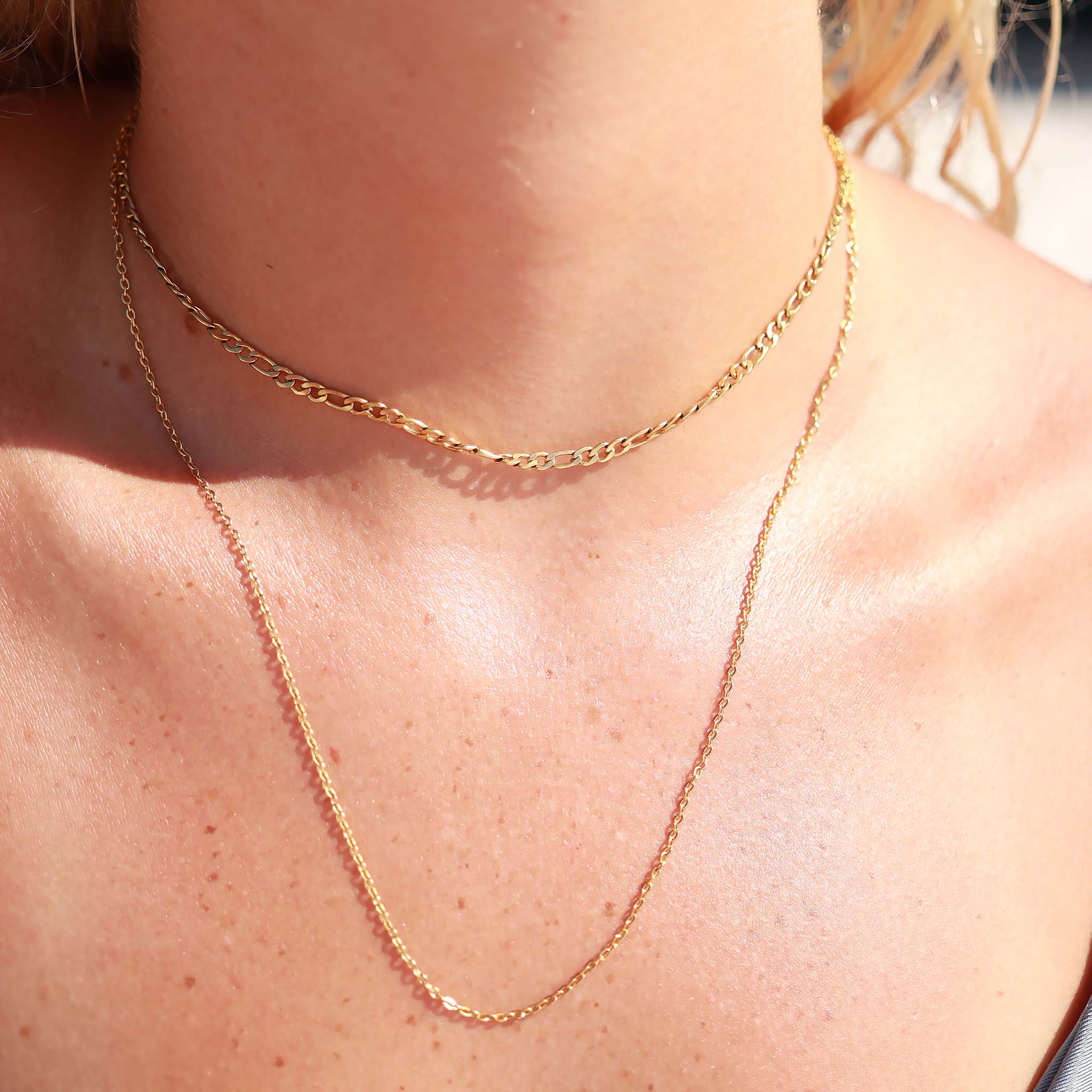 18K Gold PVD Stainless Steel PVD Coated Loop/Cable Chain Necklace / CHN3011 - Image 6