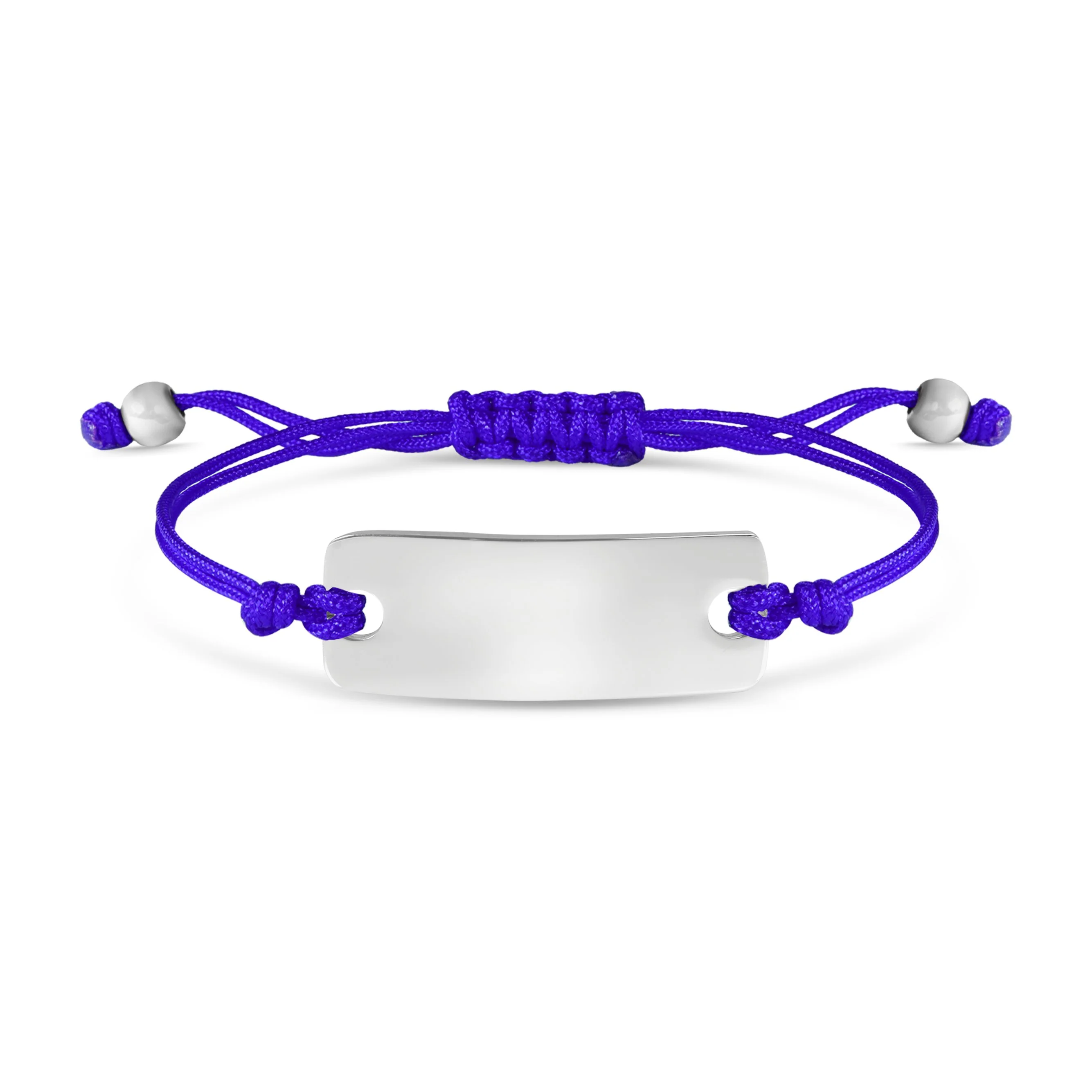 Engravable Rectangle ID Friendship Curved Bar Bracelet / RB0001 - Image 4