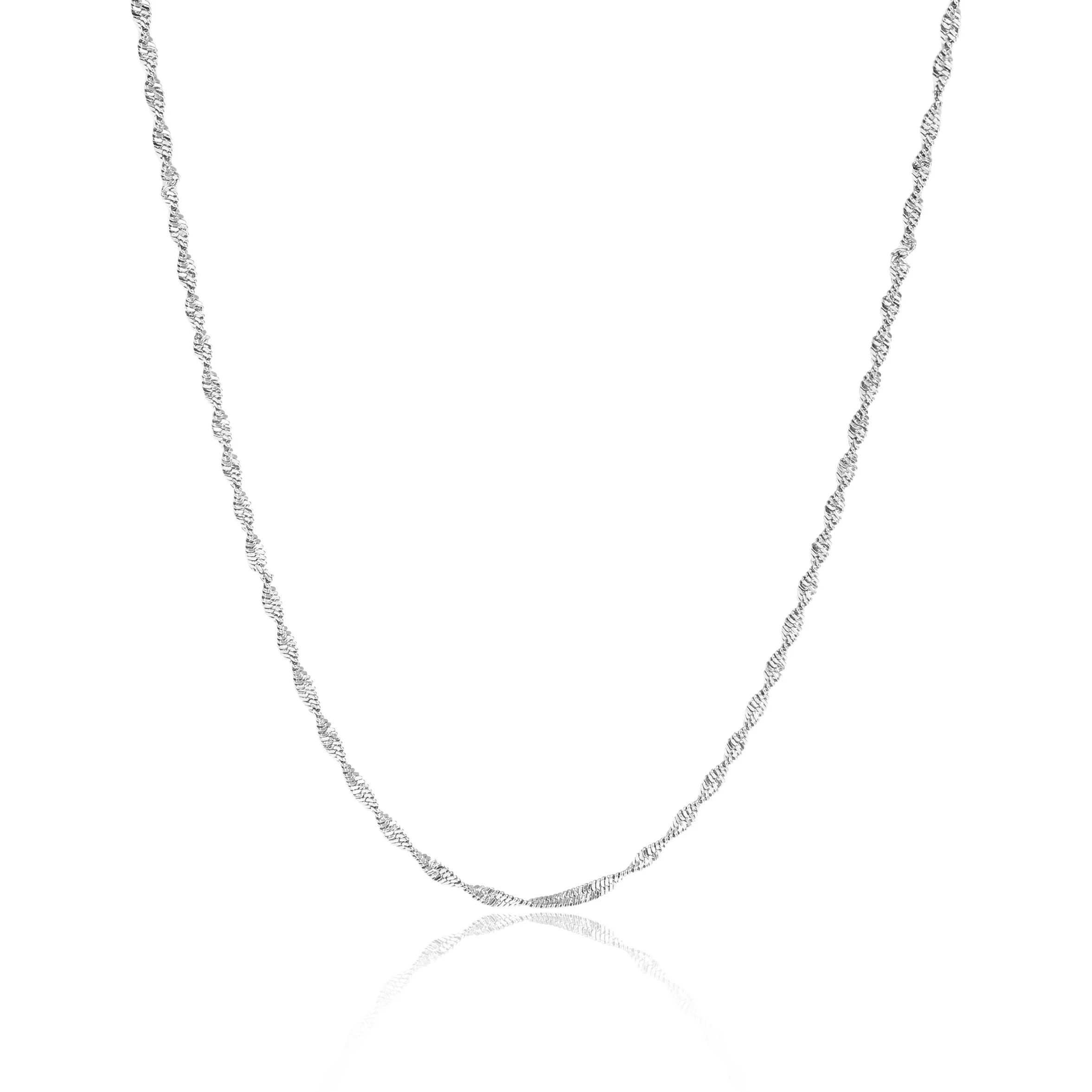 18K Gold PVD Stainless Steel Singapore Chain Necklace / CHN9961 - Image 10