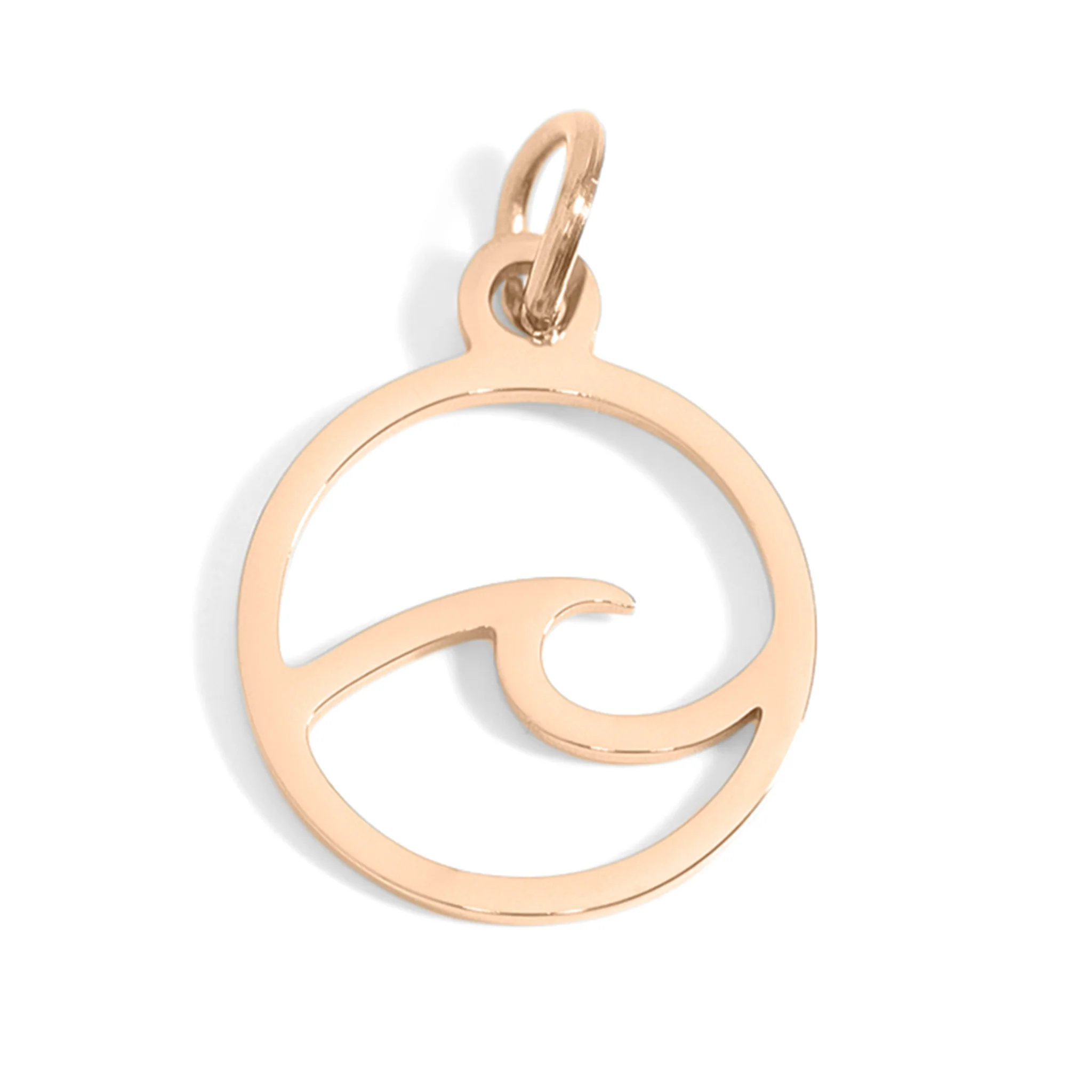 18K Gold PVD Stainless Steel Wave Charm / PDJ5043 - Image 12