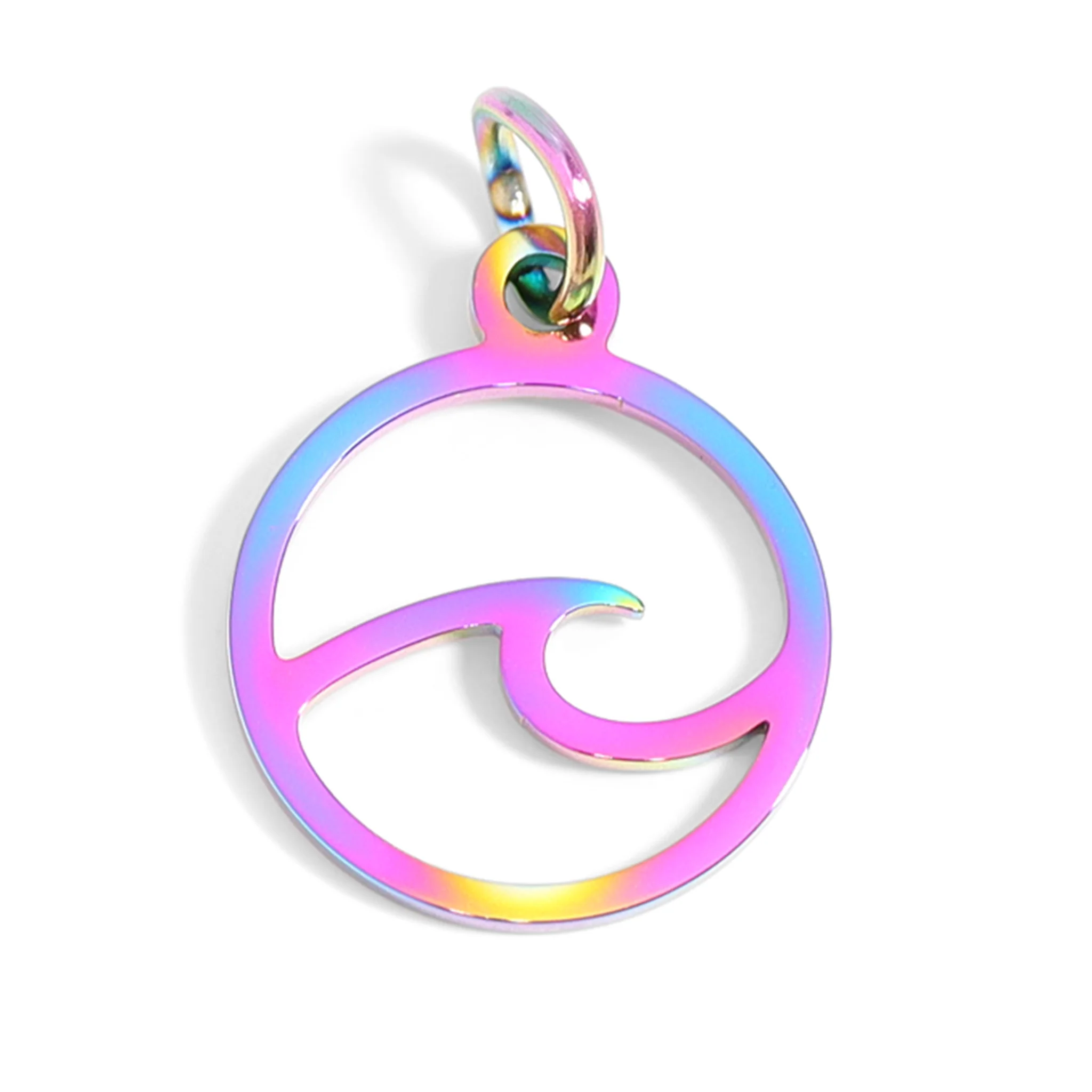 18K Gold PVD Stainless Steel Wave Charm / PDJ5043 - Image 14