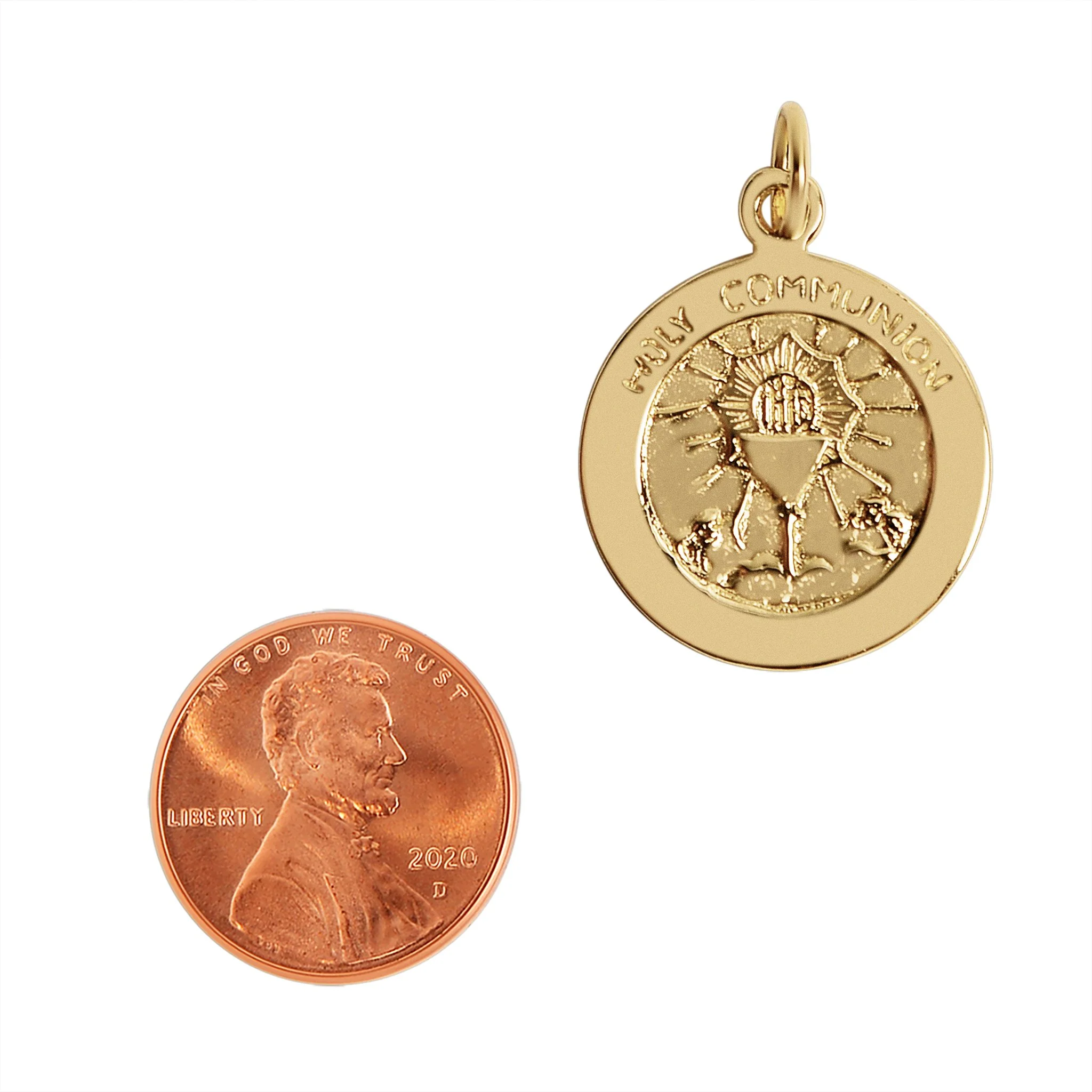 Sterling Silver 18K Gold PVD Coated "Holy Communion" Pendant / SSP0182 - Image 4