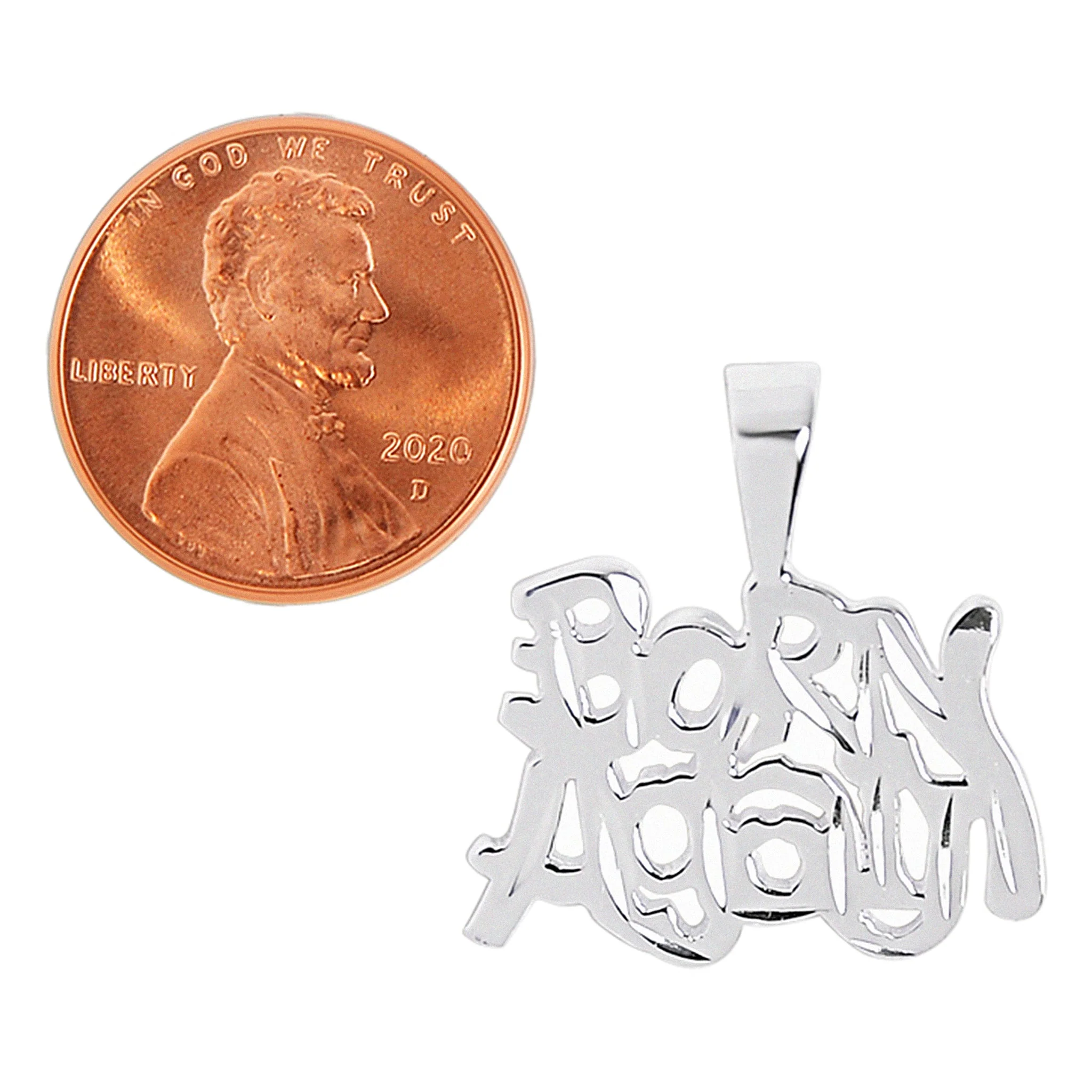 Sterling Silver Christian "Born Again" Pendant / SSP0043 - Image 4