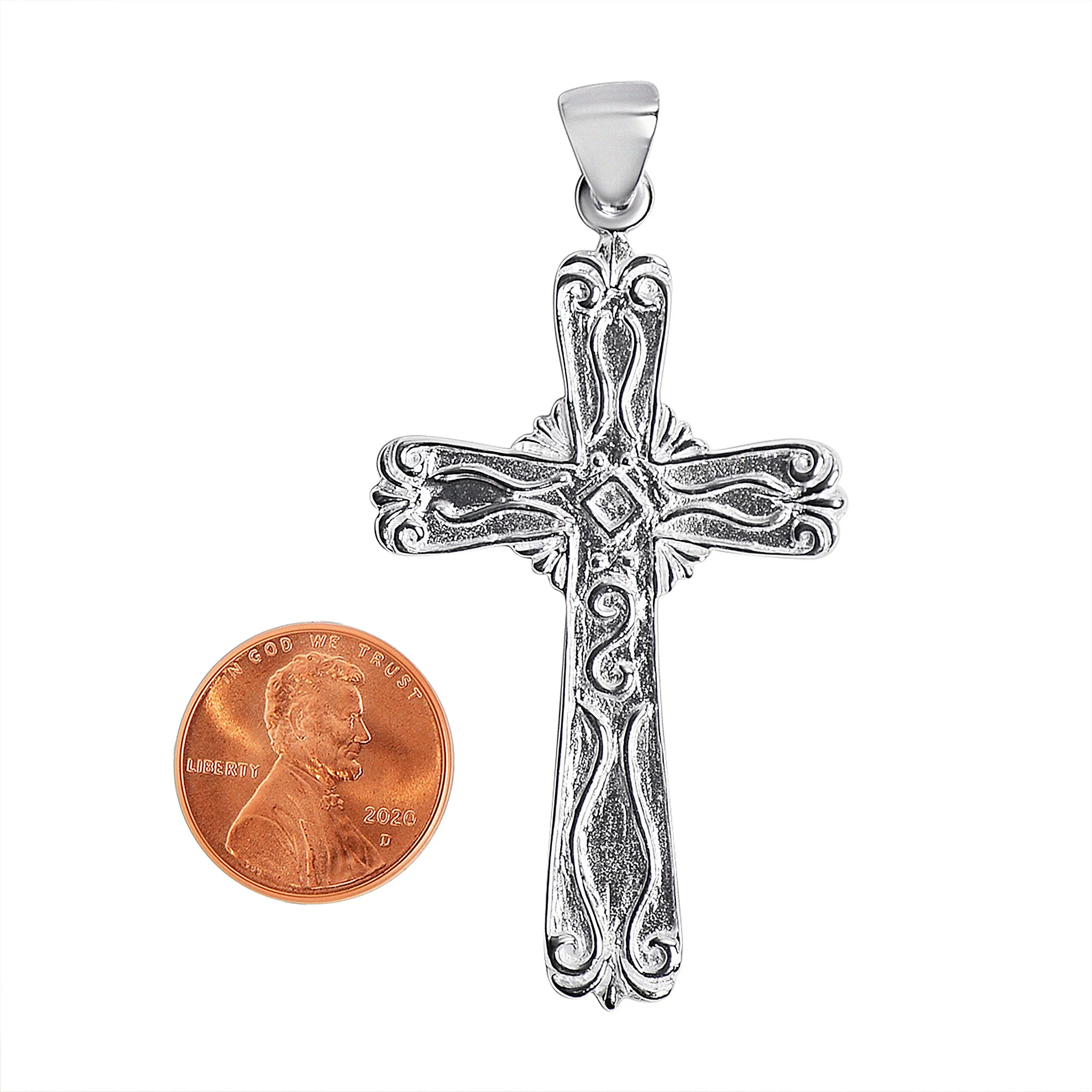Sterling Silver Filigree Cross Pendant / SSP0013 - Image 4