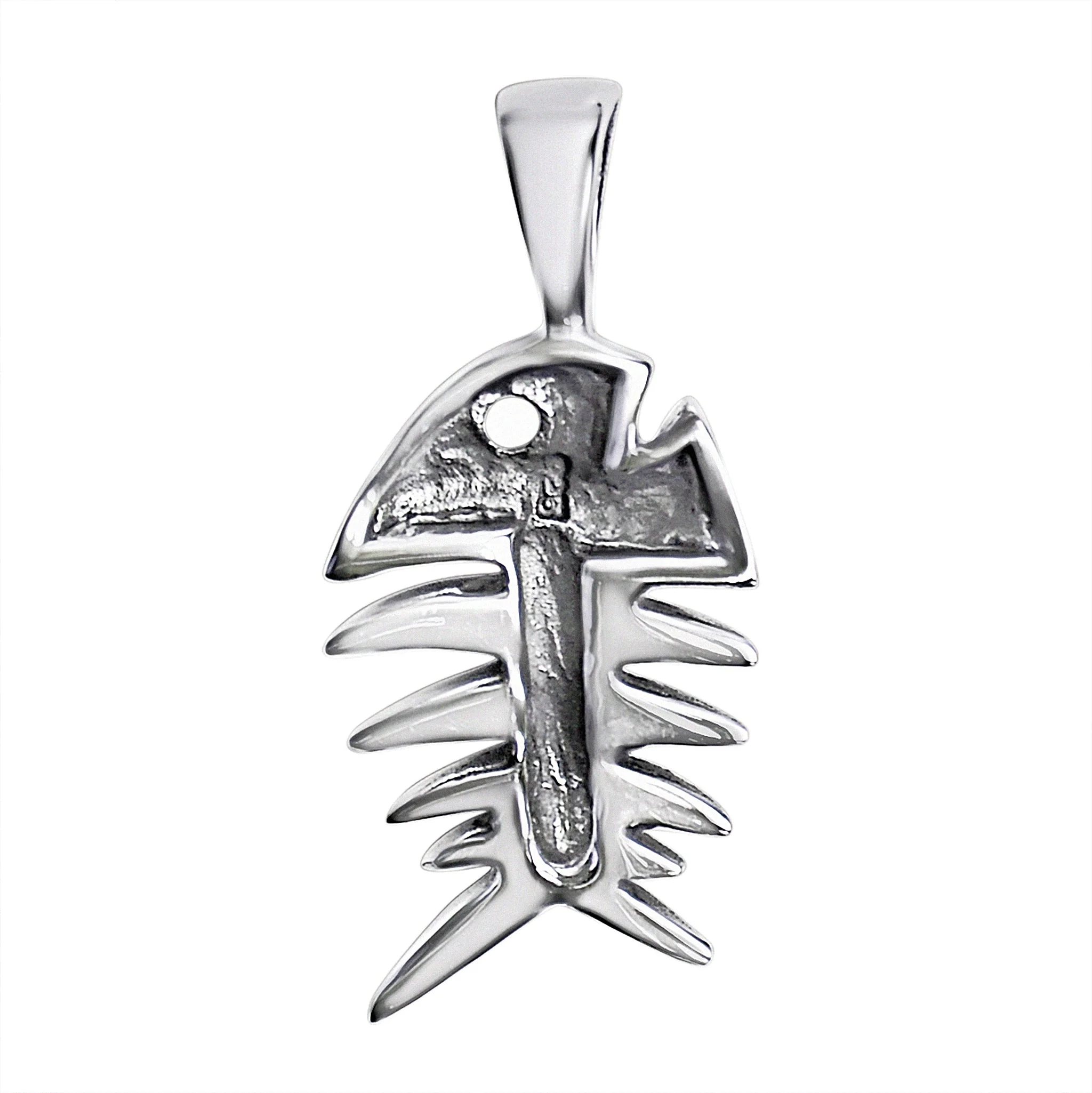 Sterling Silver Fish Bone Pendant / SSP0044 - Image 3