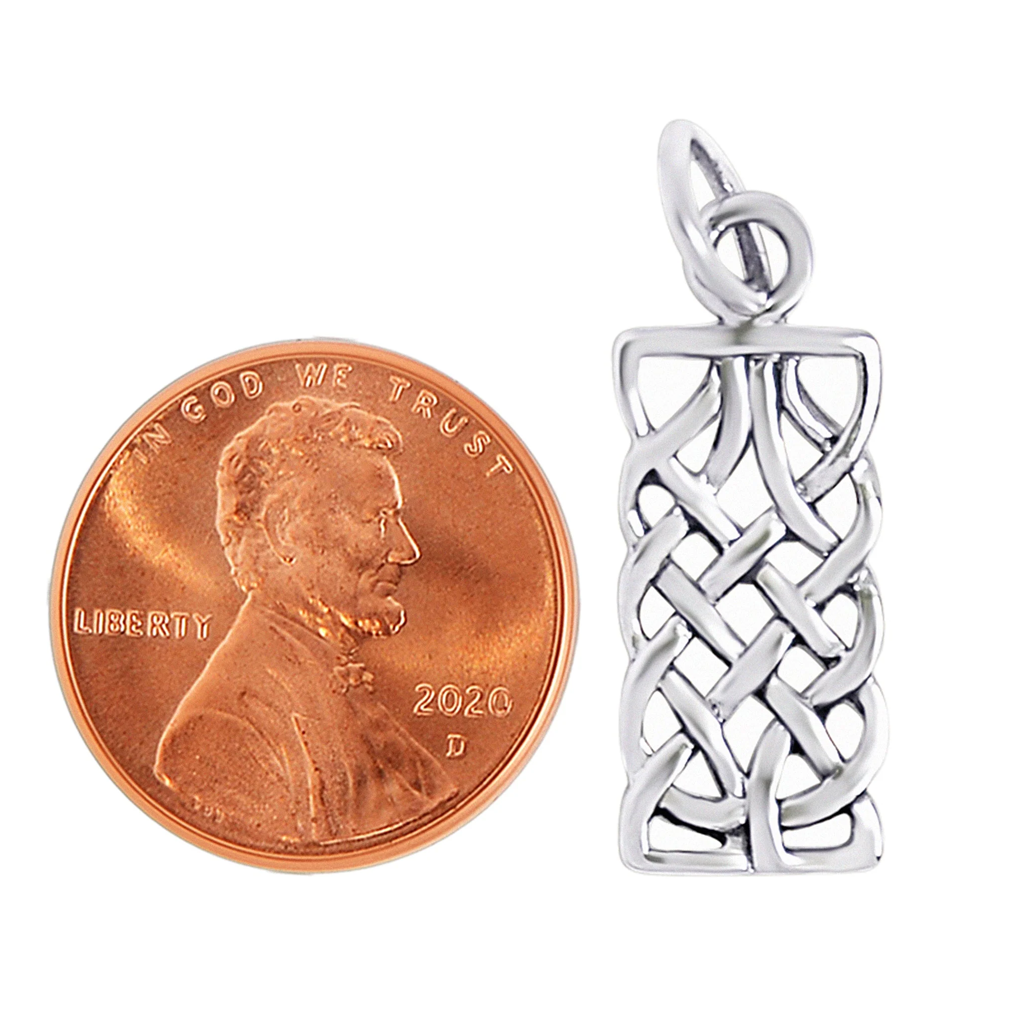 Sterling Silver Celtic Knot Rectangle Pendant / SSP0025 - Image 4